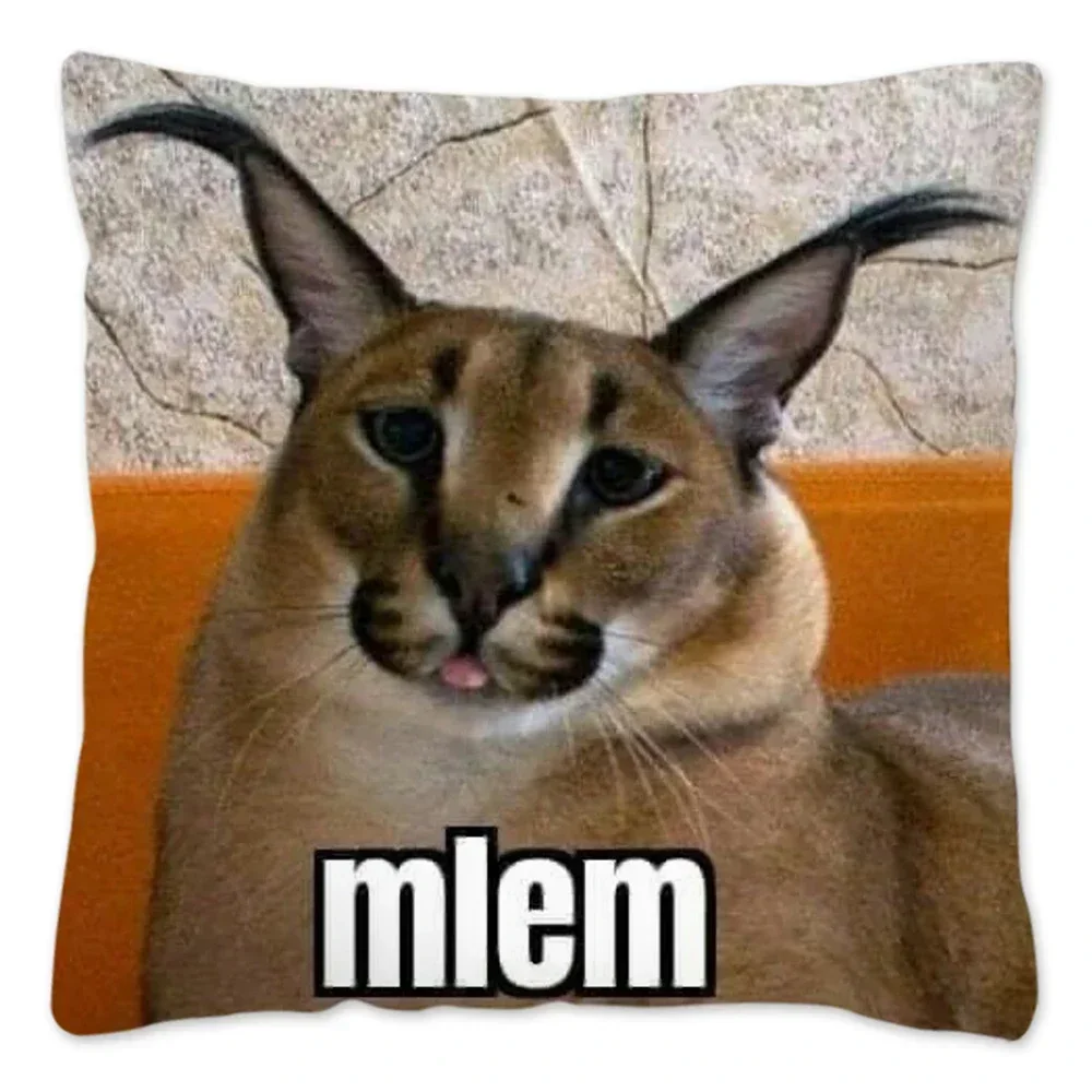 Floppa Cute Meme Poszewka na poduszkę 40x40 Home Decor Dakimakura Funny Caracal Cat Poszewka na poduszkę do salonu Housse De Coussin