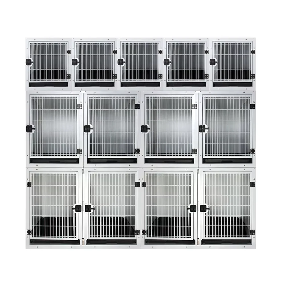 Custom Veterinary Clinic Heavy  Modular Breeding Animal Vet Pet House Dog Stainless Steel Cage Kennel Cages With Solid Walls