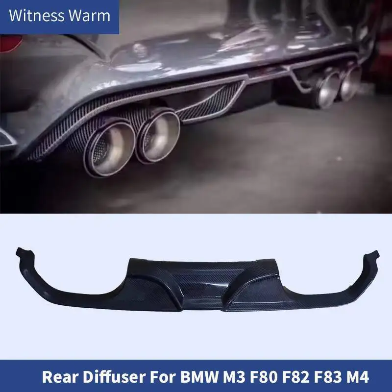 Diffuseur de becquet de lèvre de pare-chocs arrière en Fiber de carbone pour BMW F80 M3 F82 F83 M4 pare-chocs 2014 -2018 berline coupé Convertible