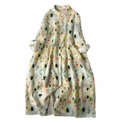 Half Sleeve Floral Print Women Shirt Dress Boho Style High Waist Ladies Casual Loose Dresses Holiday Beach Sundress Vestidos