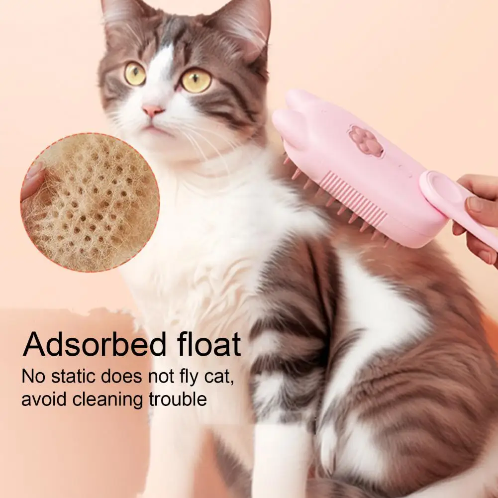 Pet Steam Brush 3-in-1 Cat Massage Grooming Comb Rechargeable Pets Detangling Brush Shedding Brush with Mist Spray Function