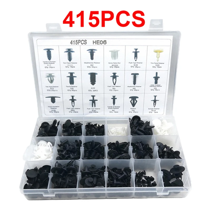 

415pcs 18 Style For Ford/Chevy Trim Clip Car Retainer Panel Bumper Fastener Kit