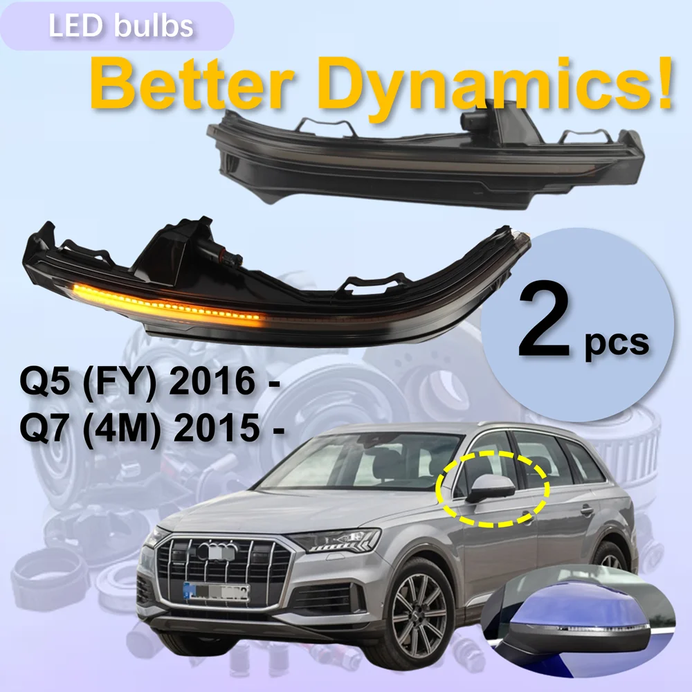 for Audi Q7 4M Q5 FY Quattro Sline 2015 - 2025 Dynamic LED Blinker Indicator Side Mirror Turn Light Signal Repeater