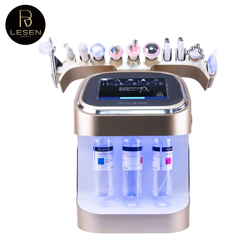 10 in 1 Lift Skin Bubble Face Macchine per la bellezza della pelle Macchina idrofacciale per ossigeno Pulizia del viso Peeling professionale per acqua per spa