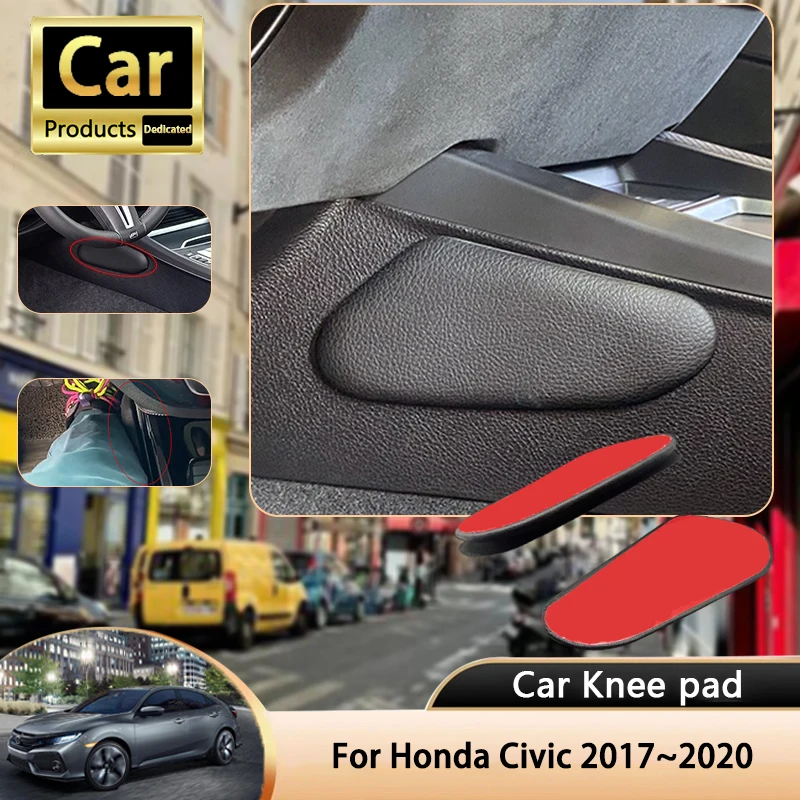 

For Honda Civic 2017~2020 2018 2019 FC FK MK10 Car Leg Knee Pad PU Lether Center Control Rest Cushions Thigh Support Cushion