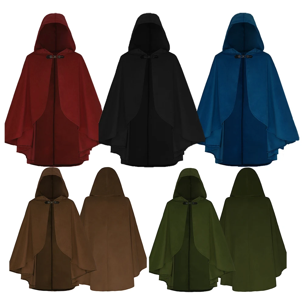 

Накидка на Хэллоуин, бархатный плащ, средневековый Ренессанс, винтажная мужская накидка с капюшоном, осень-зима, новый стиль, карнавальный костюм для вечеринки