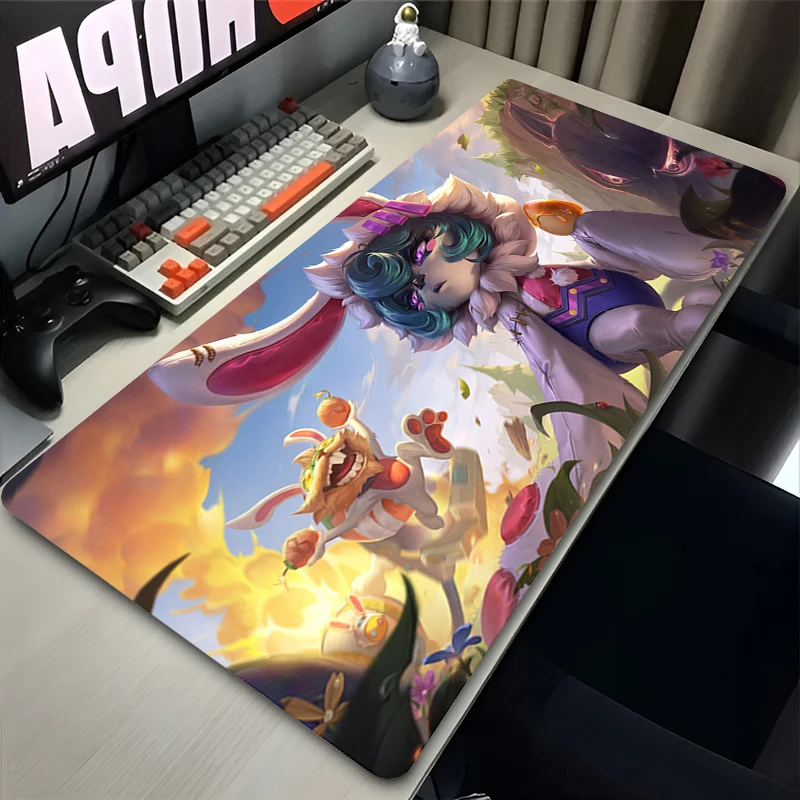 

Vex League of Legends Mouse Pad Large PC Bunny Gamer Cabinet Mousepad Kawaii Anime Desk Mat Laptop Non Slip Gaming Keyboard Rug