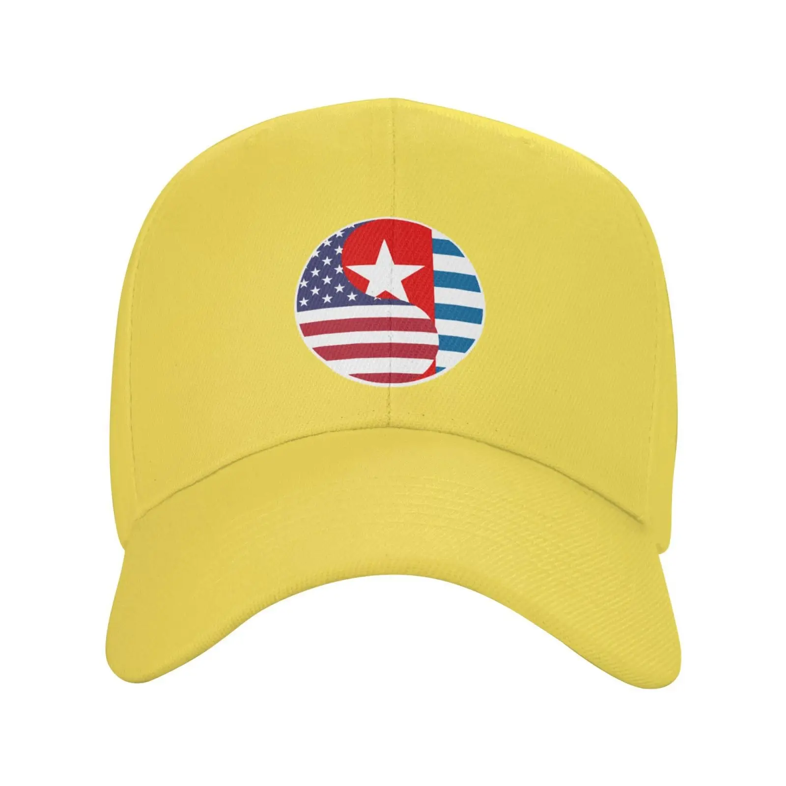 Adjustable Yin Yang Flag Combination of America and Morning Star Baseball Cap Women Men Hat Truck Driver Baseball Caps Sun Hats