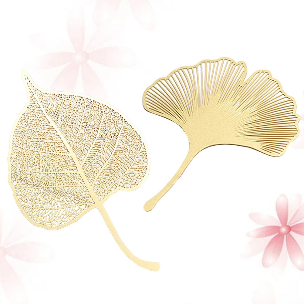 

2 Pcs Brass Bookmark Lightweight Leaf Vein Metal Decorative Dragonfly Vintage Remember Pages