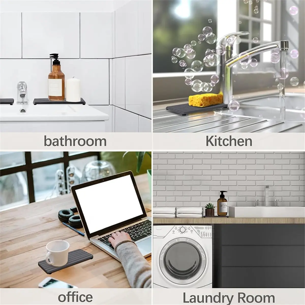 A08I 2 Absorbent Diatomaceous Earth Coasters,Absorbent Stone Trays,Stone Drying Mats for Kitchen Countertops,for Hand Soap.