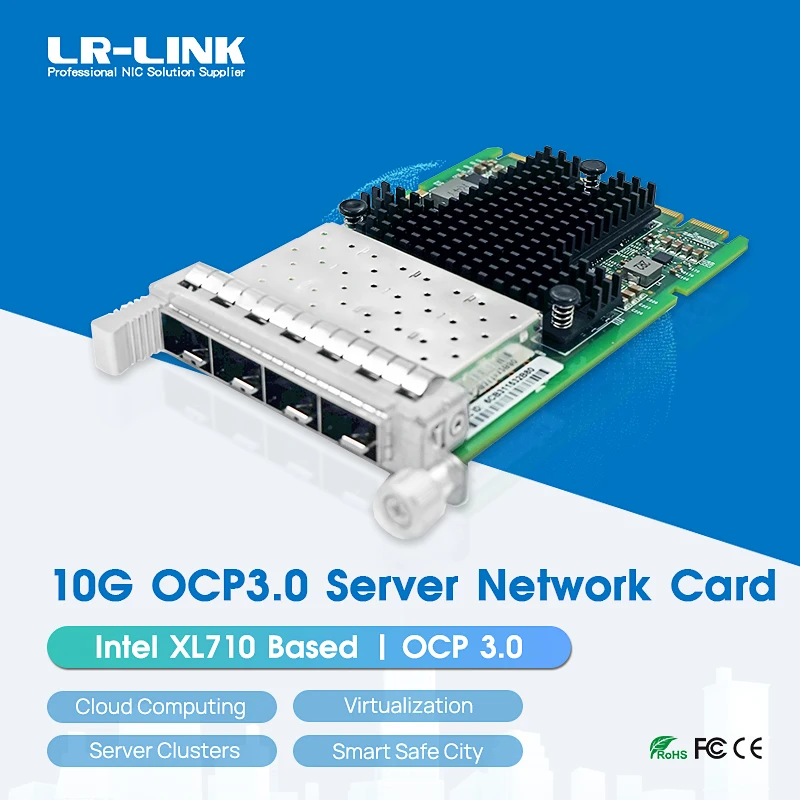 

LR-LINK 3007PF OCP 3.0 Quad-port Mezzanine 10Gb Network Card SFP+ Ethernet Network Adapter Based on Intel Chipset