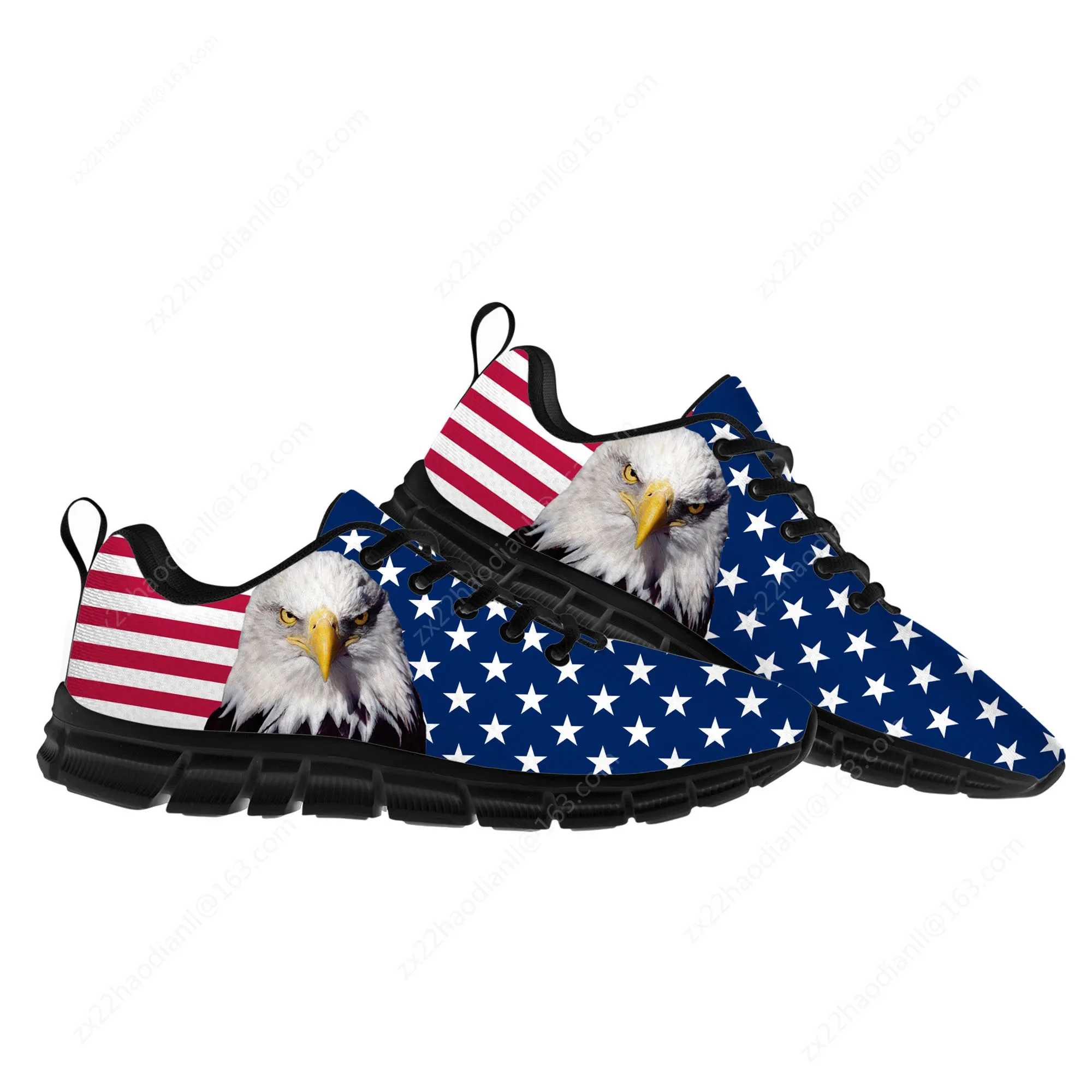 USA Flag America Red Blue White Art Sports Shoes Mens Womens Teenager Kids Children Sneakers Casual Custom Quality Couple Shoes