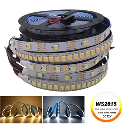 WS2815 LED listwa oświetleniowa adresowalne pojedynczy kolor DC12V ciepły biały/biały 30 leds/m 60 leds/m 5050 pikseli inteligentne światła taśmy