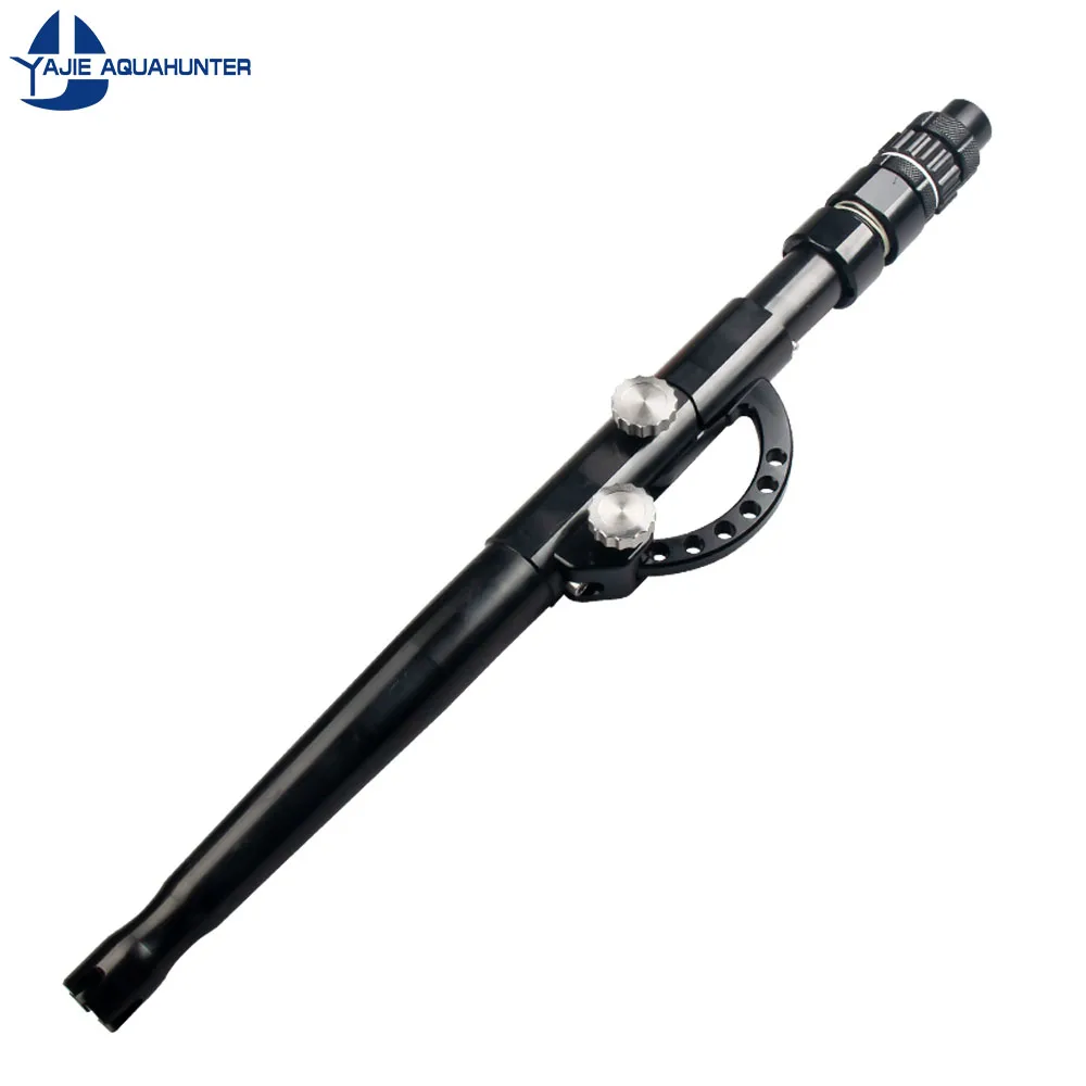 Black and Silver Aluminum Trolling Rod with Multi-Angle Adjustment and Straight Bent Metal Butt Handle for Fishing - view 2