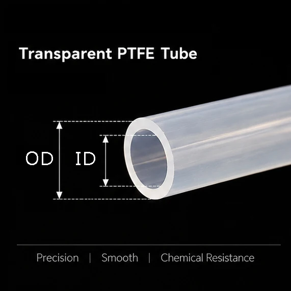 10/5/2/1M Food Grade Transparent PTFE Capillary Tube ID 0.8-12mm  High Temperature, Non-Adhesive & High Insulation