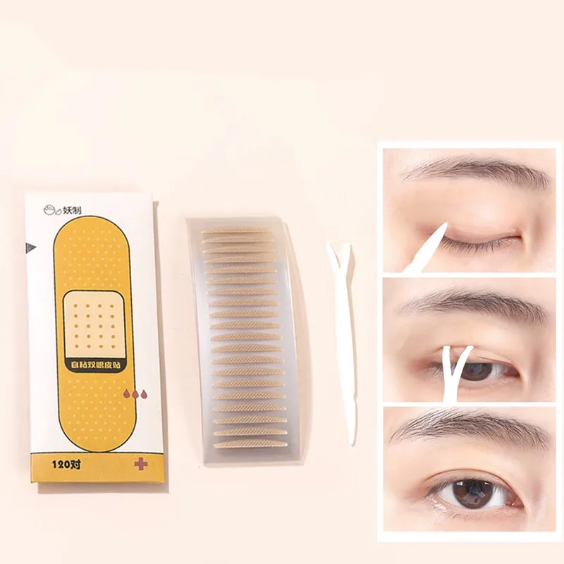 Yaozhi 120pairs Invisible Double Eyelid Tape Self-Adhesive Transparent Matte Waterproof Fiber Stickers