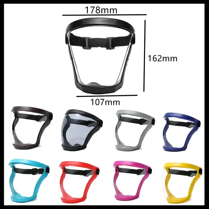 HD Safety Glasses, Reusable Dustproof Anti - fog Kitchen Protection Anti - splash Mask With Filters, Transparent Full Faceshield
