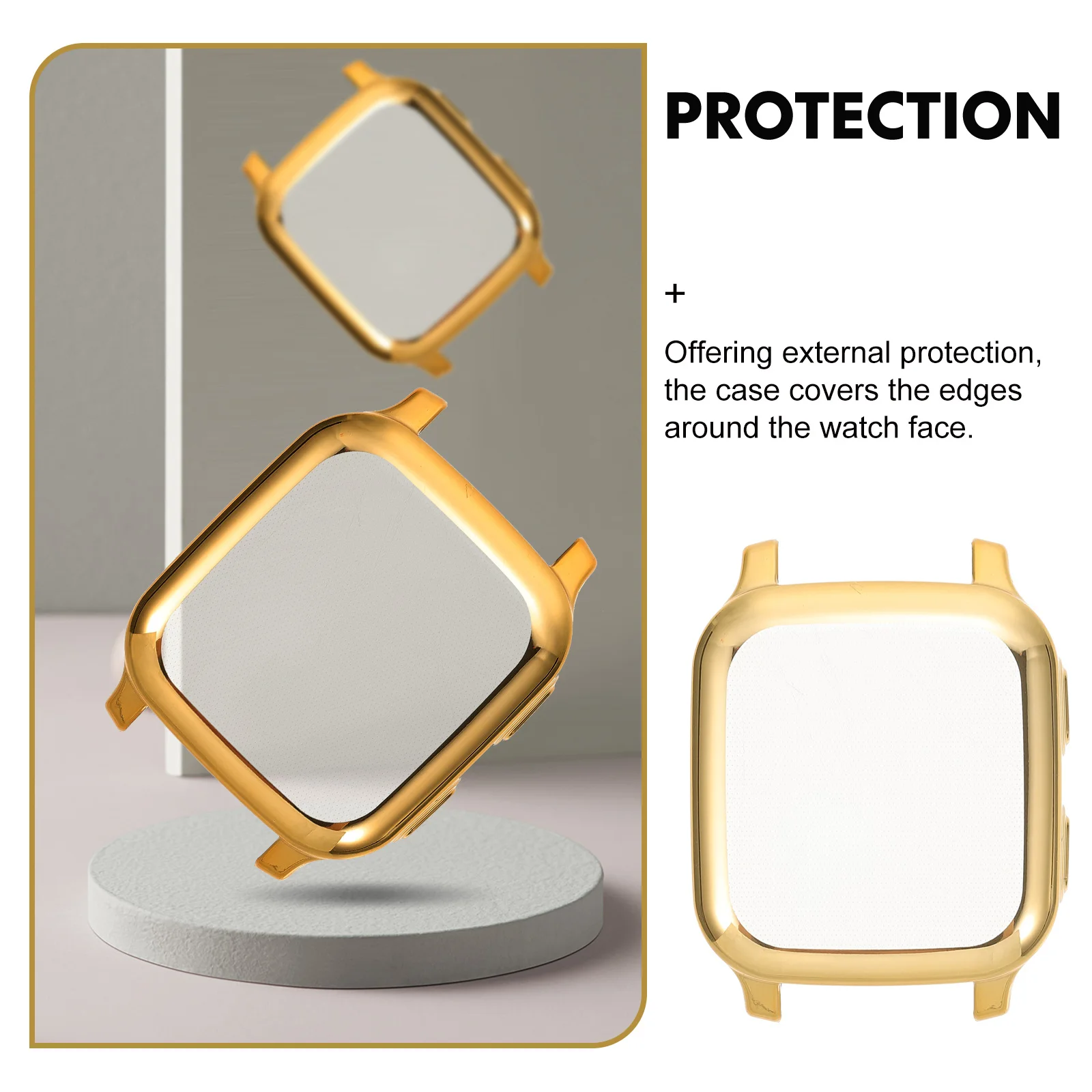 3 Pcs Protective Watch Case Cover for Smartwatch TPU Soft Glue Screen Protector Accessible Charging Full Buttons Coverage