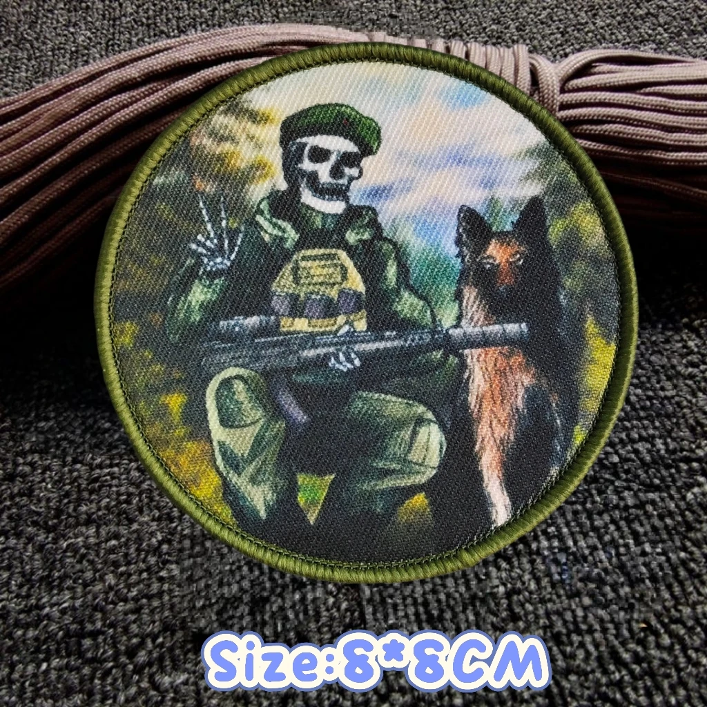 Hell Reaper Scythe Tactical Patch Military Dog Skull Warrior Ghost Angel Morale Badge Backpack Hat Stickers Patches for Clothing