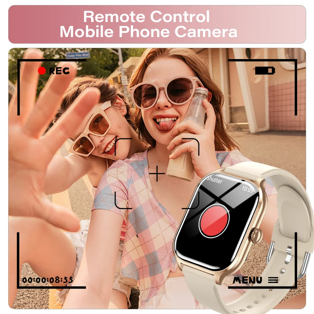 LAXASFIT 2025 Neue Smartwatch, Bluetooth-Anruf, Nachrichtenerinnerung, 24-Stunden-Gesundheitsüberwachung, Smartwatch, Geschenk für Männer und Frauen – Detail 8