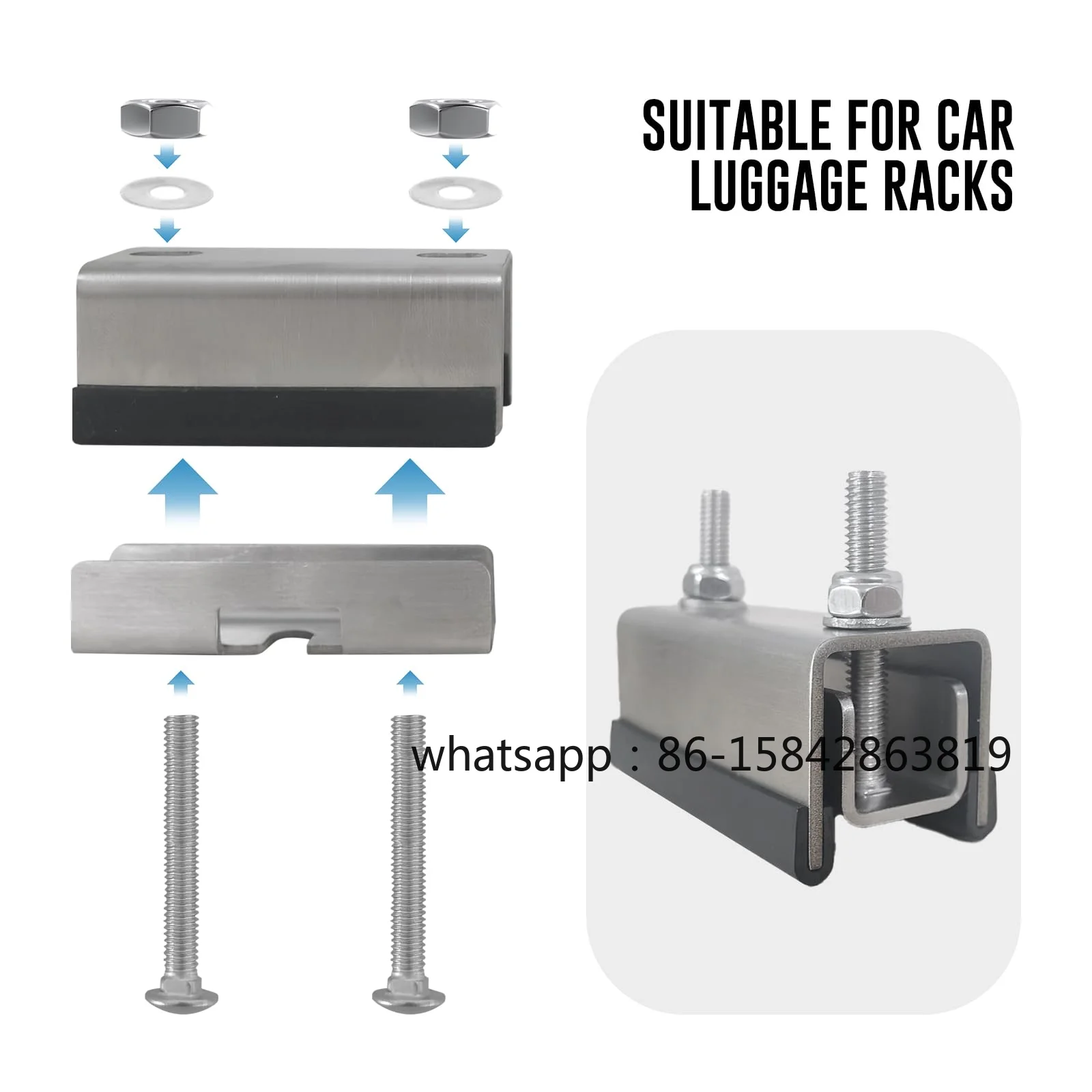 4pcs/6pcs Van Roof Rack Mount Kits RV Stainless Steel Photovoltaic Brackets Roof Rack Roof Box Fixed Bracket