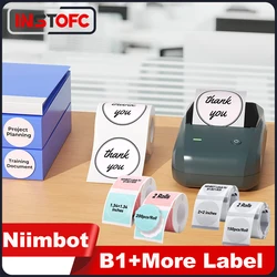 Niimbot-impresora de etiquetas inalámbrica B1, máquina de impresión de etiquetas adhesivas redondas de Color, papel de notas de precio, 20-50mm