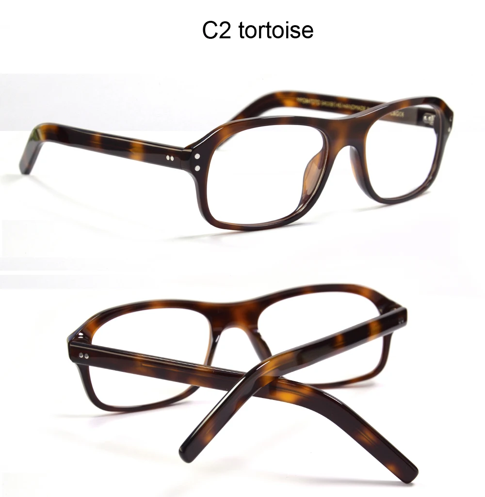 Kingsman Brillengestell mit Etui, Retro, handgefertigt, Acetat, rechteckige Brillen für Herren, Kingsman Agent Eggsy-Brille – Detail 12