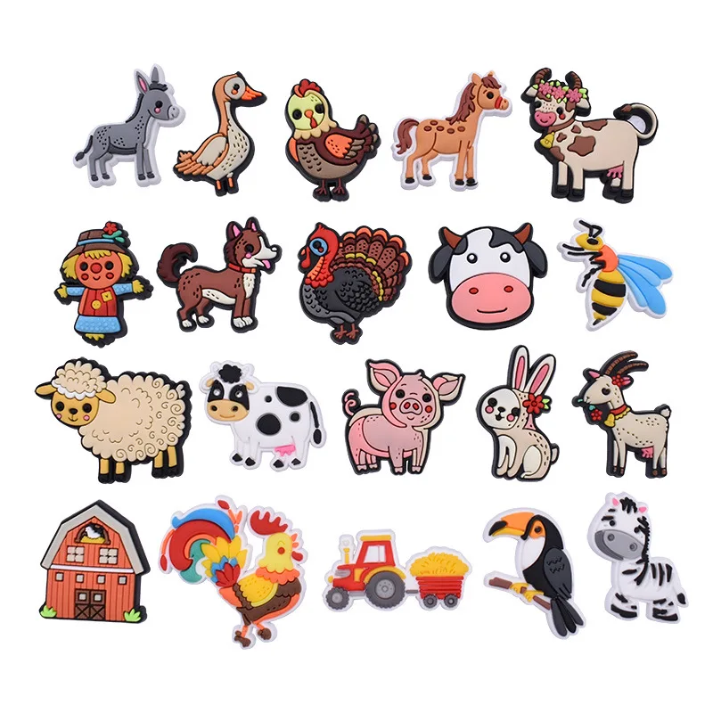 Cute Animal 5PCS Shoes Charms Jeans Magic Shoes Decoration PVC Buckle Animals Garden Sandals Accessories Kids Gifts