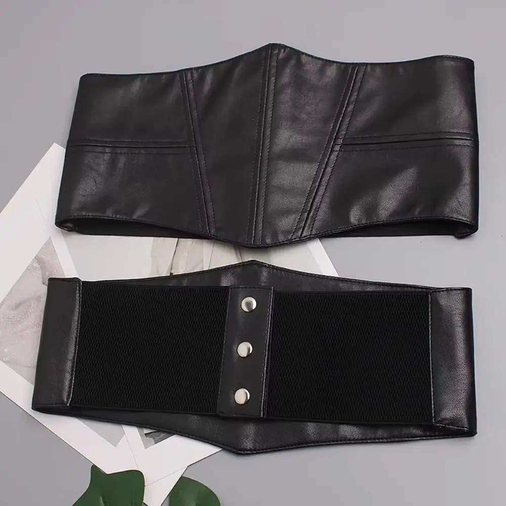

Luxury PU Leather Plus Size Cummerbunds Dress Girdle High Waist Female Waistband Strap Wide Waist Belt Women