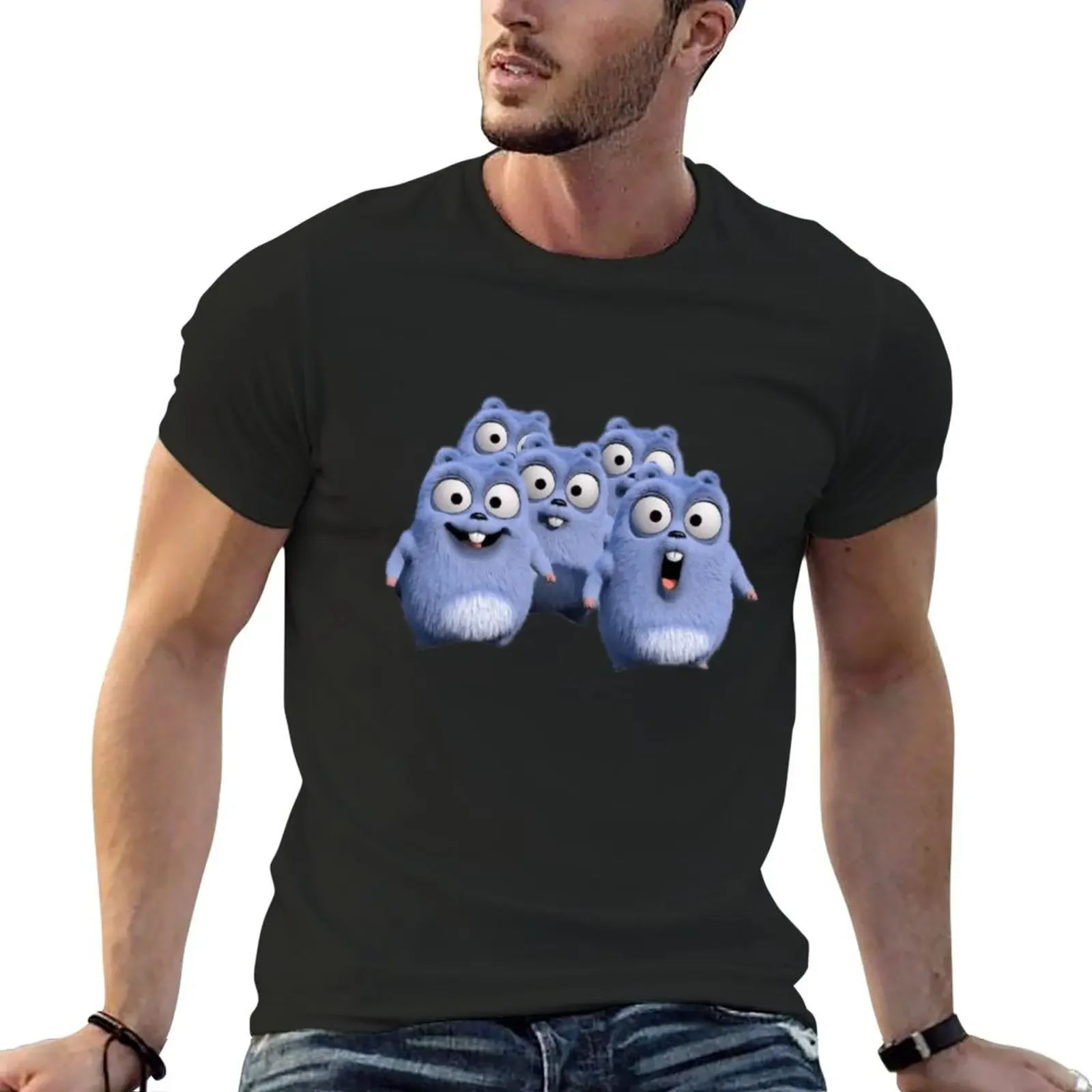 New Happy Lemmings Tabodi and Grizzy T-Shirt graphics t shirt Short sleeve anime T-shirt for a boy t shirt men