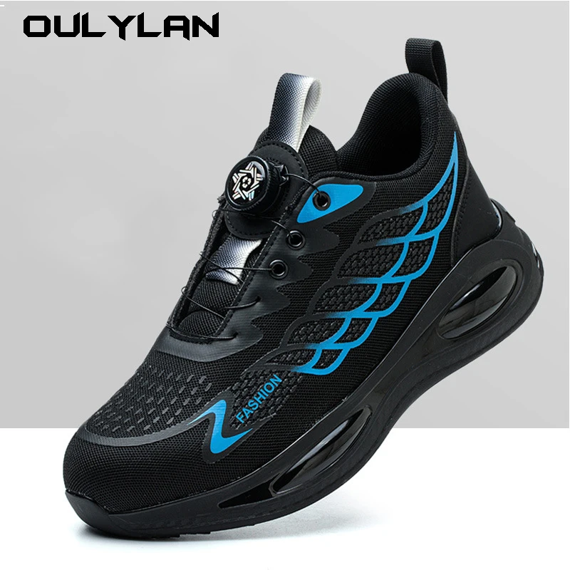 Rotating Button High-density Protective Shoes for men Anti Smashing Anti Piercing Summer Lightweight Sneakers Work Safety shoes