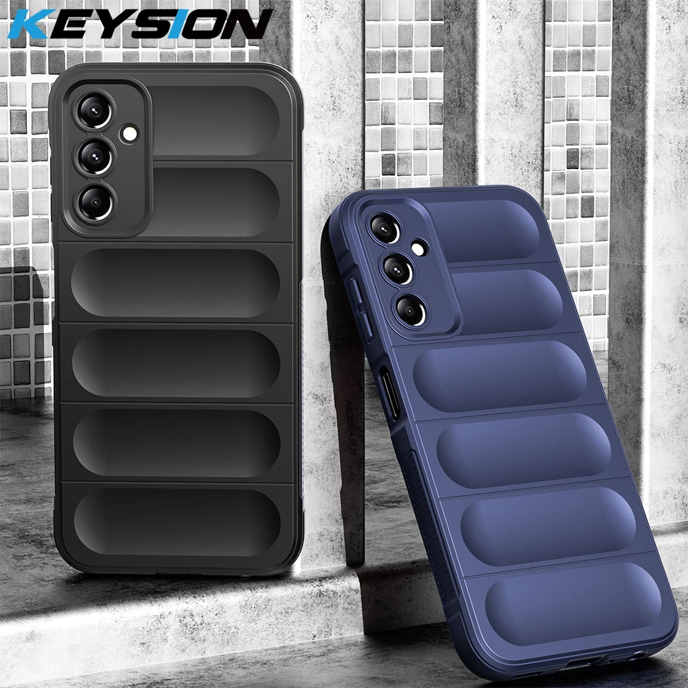 KEYSION Shockproof Case for Samsung A25 5G A15 A54 A34 A24 A14 LTE A13 Anti-skid Soft Silicone Phone Cover for Galaxy A05S A04S