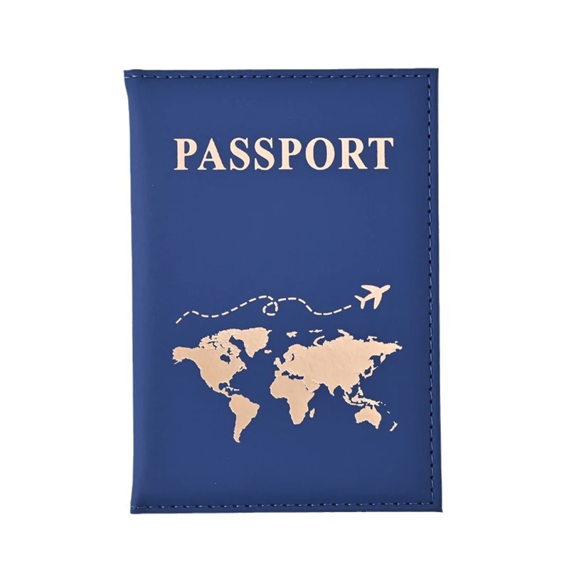 Fashion Passport Protective Cover World Pattern Travel Passport Holder Wallet Gift PU Leather Card Case Cover Unisex Storage Bag