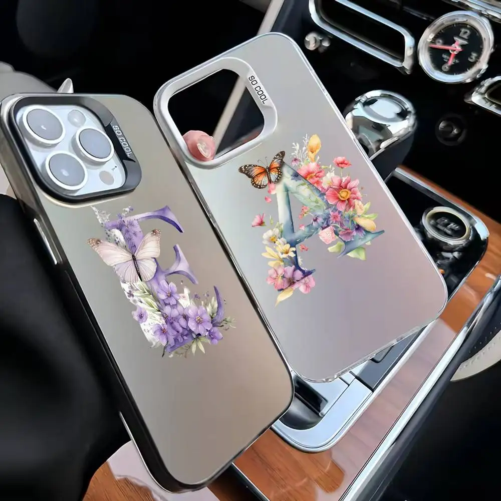 

Print Design Initial Letter Phone Case For iPhone17,16,15,14,13,12,11 Plus,Pro Max White Matte Shockproof Cover