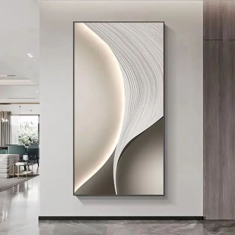 Entrance decorative painting with LED lights Living room abstract crystal porcelain painting