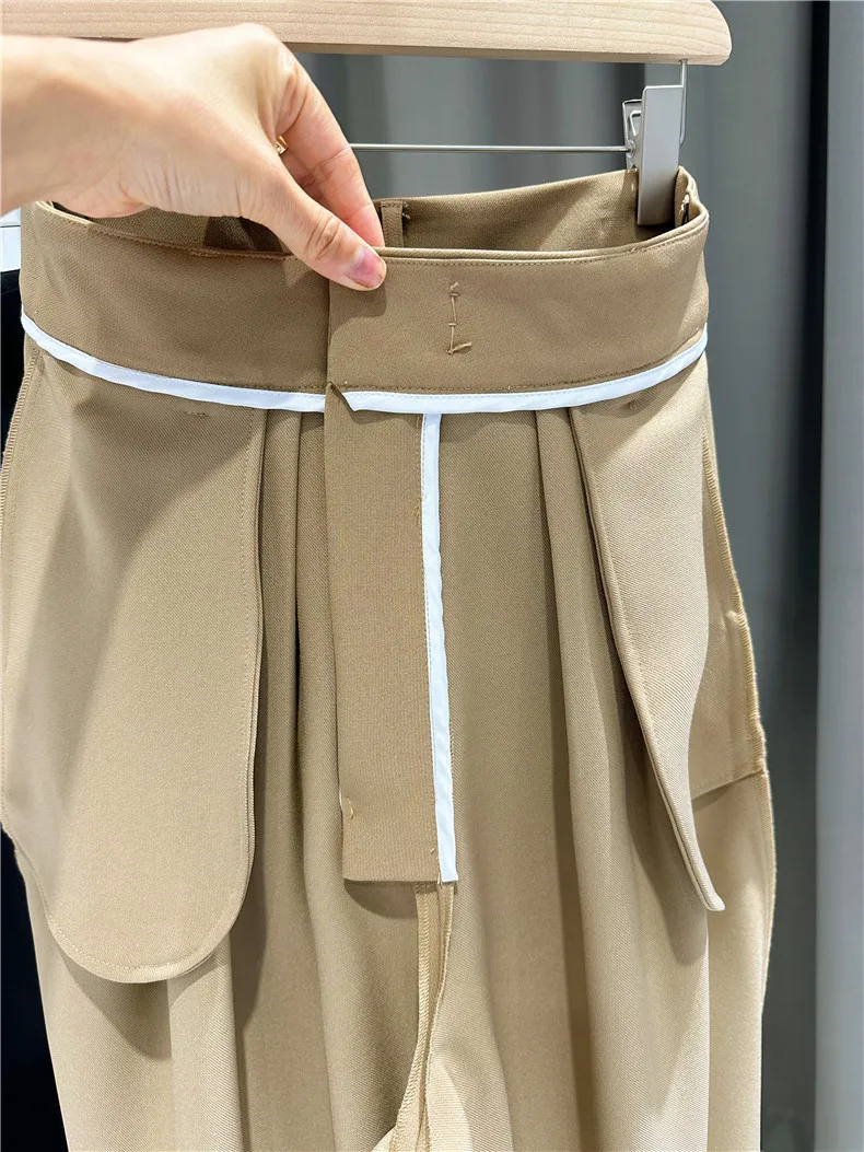 Wide-leg Trousers Women Spring Autumn New High-waisted Black Suit Pants Straight Loose Slim Legs Long Casual Bottoms Clothing