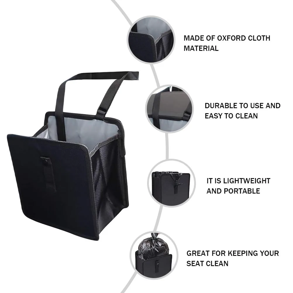

Car Garbage Can Foldable Oxford Cloth Back Seat Storage Bag Portable Organizer Trash Bin for Car Gadgets Tablet Beverage Storage