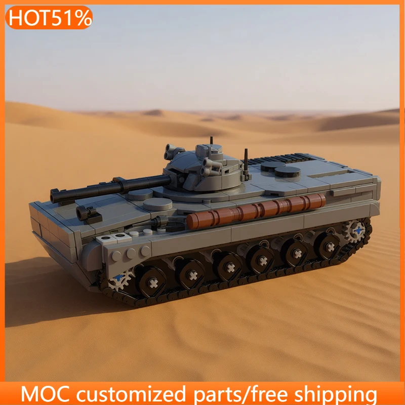 

590 деталей: Модель военного танка БМП-3, модульный конструктор MOC, популярный набор для самостоятельной сборки, технологичный дизайн, подарок на праздники