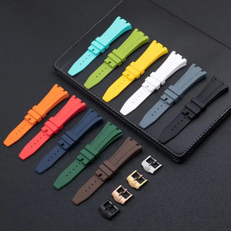 TINTAG High Quality Liquid Silicone Rubber Watchband Replacement For 41mm Dial AP Strap For 15400/15500/26331 Pin Buckle