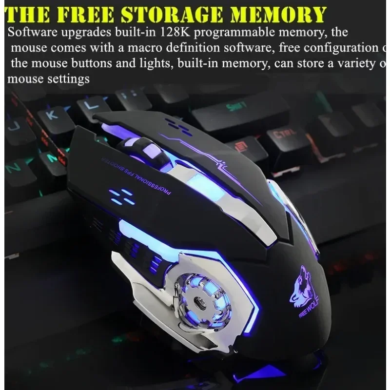 

Gamer Mouse Wired ,4 DPI Adjustment (500-4000DPI),7 LED Lights Gaming Mouse For Lol,On board memory and programmable buttons