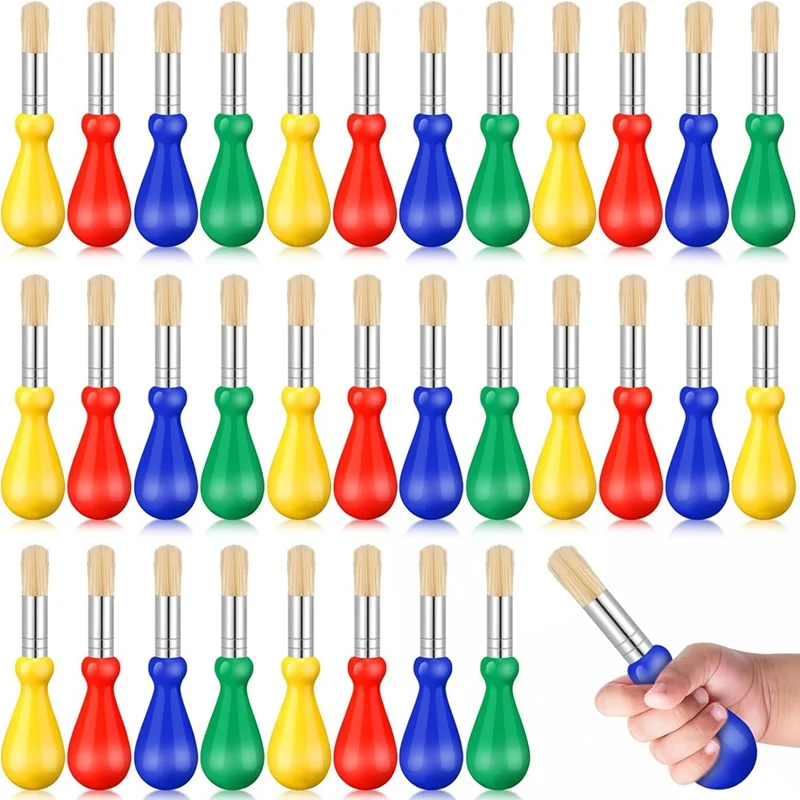 

36 Brushes For Kids Large Brushes Easy To Hold Brushes Bulk Color Brushes For Back-To-School Artsupplies Craft Projects