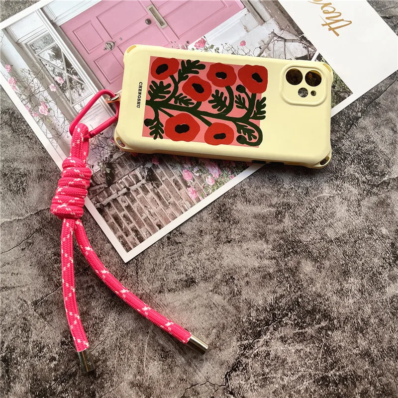 Lanyard Strap for Phone Accessories Colorful Rope Hang Mobile Cellphone Strap Anti-lost Key Lanyard Cellular Pendant Keychain