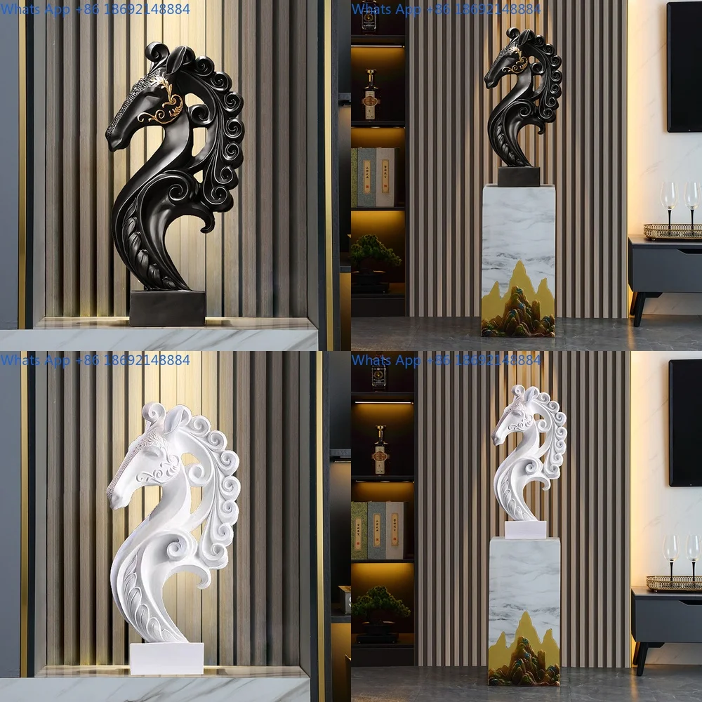 

Luxury Horse Decorative Sculpture for Living Room Foyer Office Home Decoration Gift