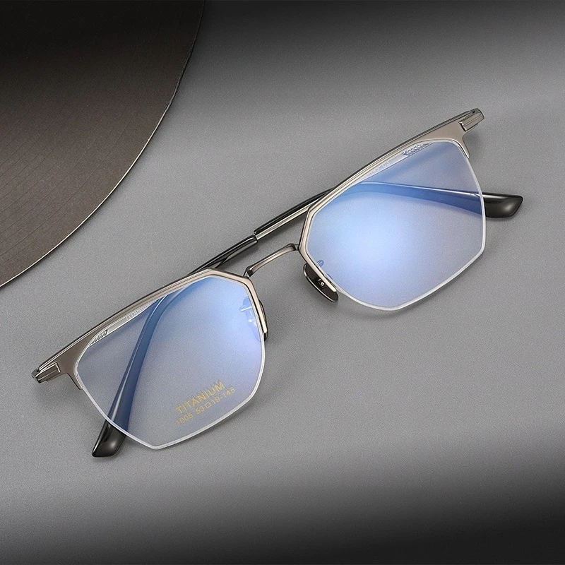 

Double Bridge Pilot Style Alloy glasses frame men women optical Myopia Presbyopia prescription Lenses attachment Retro eyewear