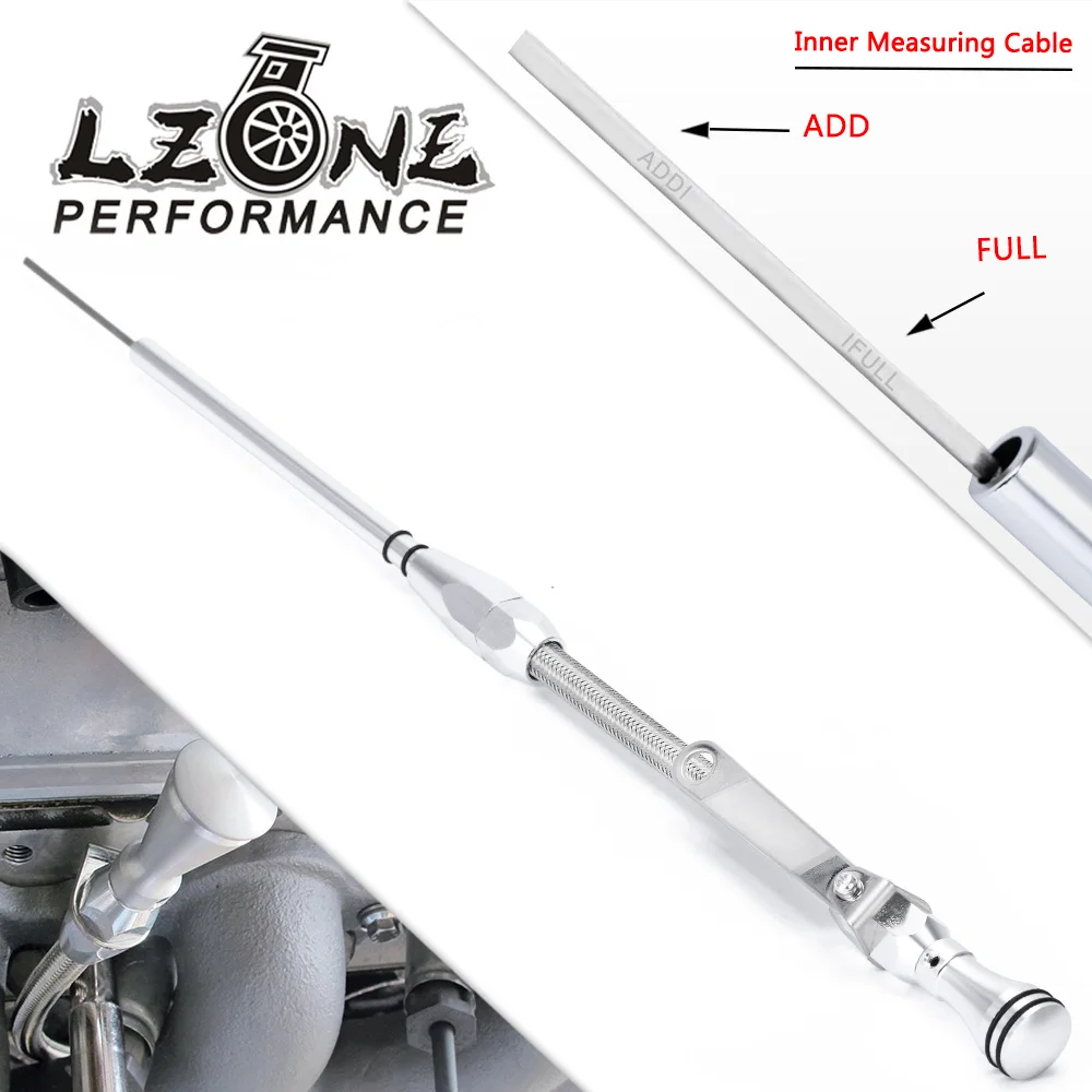 LZONE Engine Oil Dipstick Tube 80s later For Chevy SBC 267/305/350/400 4.4/5.7/6.6L Flexible Passenger Side JR-GJ006