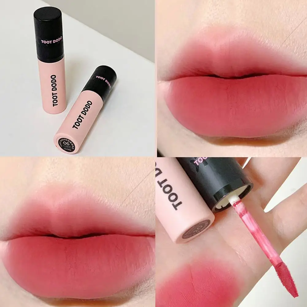 Neue Lippen balsam Nebel Samt Lippen glasur leichte luft rote Kosmetik Schönheit als Karotten schlamm Nebel Lippen Lippenstifte matten Mund a9q3