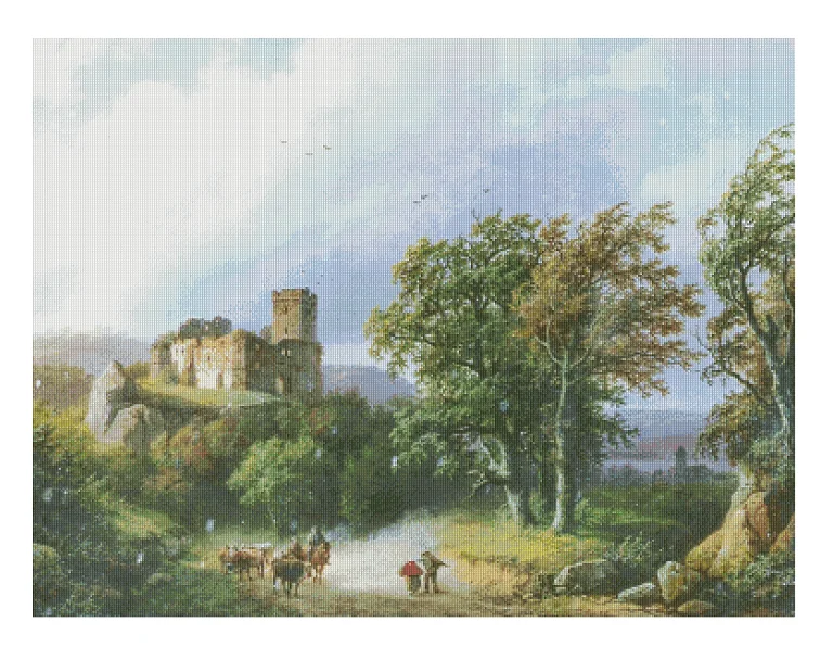 

The Castle scenery sewing kit 18CT 16CT 14CT Unprinted Cross Stitch Kits Embroidery Art DIY Handmade Needlework Home Decor