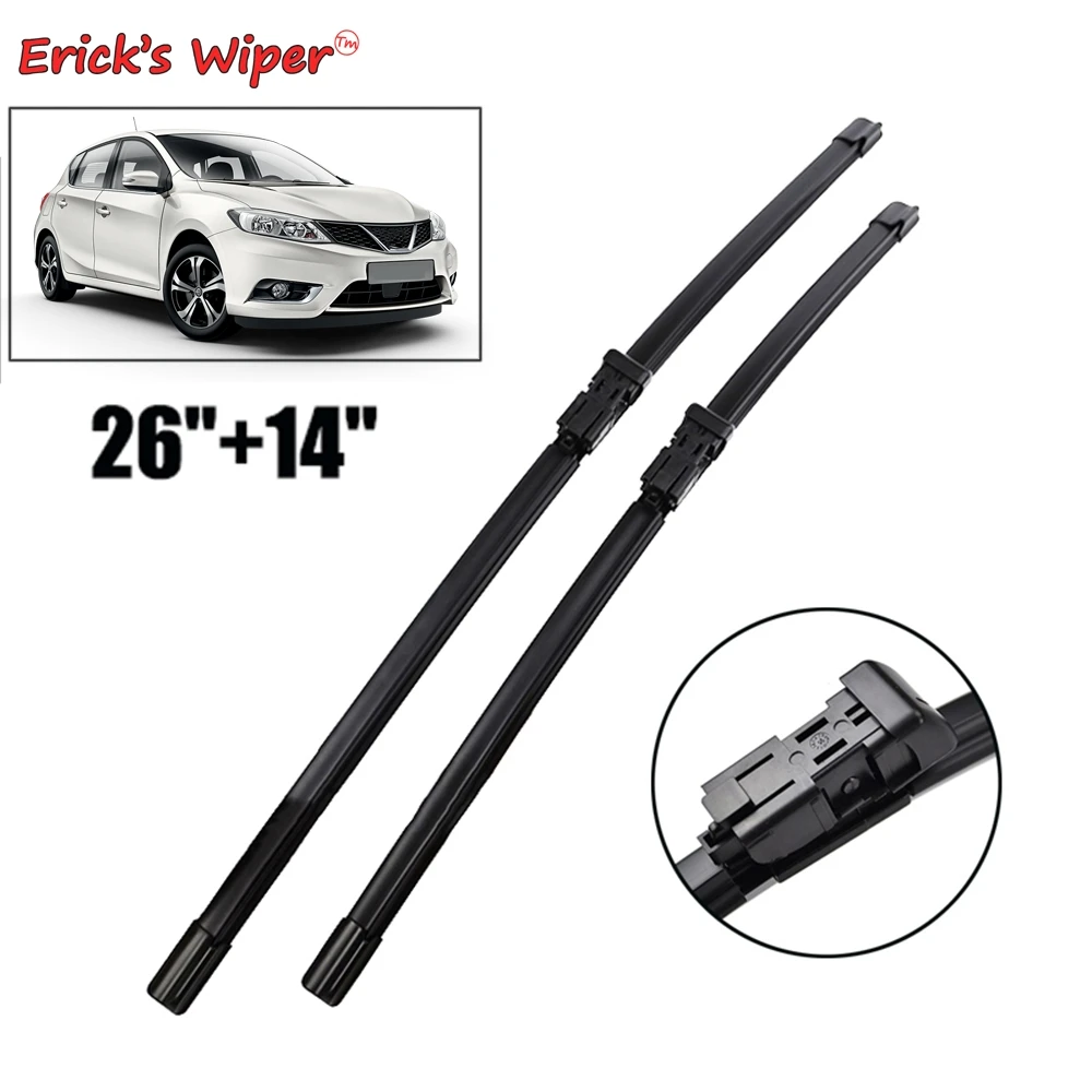 Erick's Wiper LHD Front Wiper Blades For Nissan Pulsar Tidda C13 2014 - 2023 Europe Windshield Windscreen Window Brushes 26