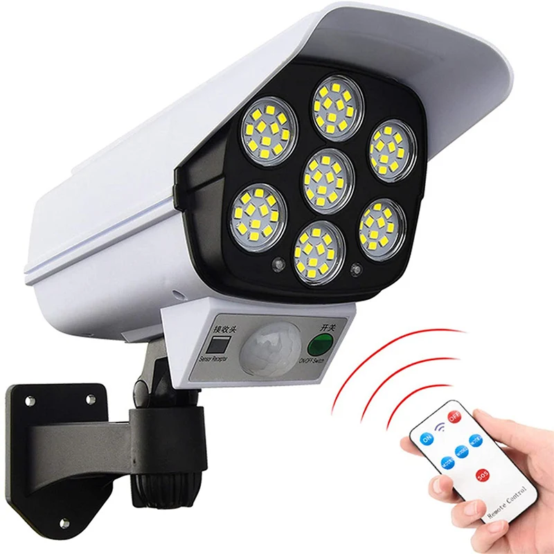 

Dusk to Down Pseudo Camera 77 Light Emitting Diode Solar Sports Security Wall Light Outdoor Remote Control