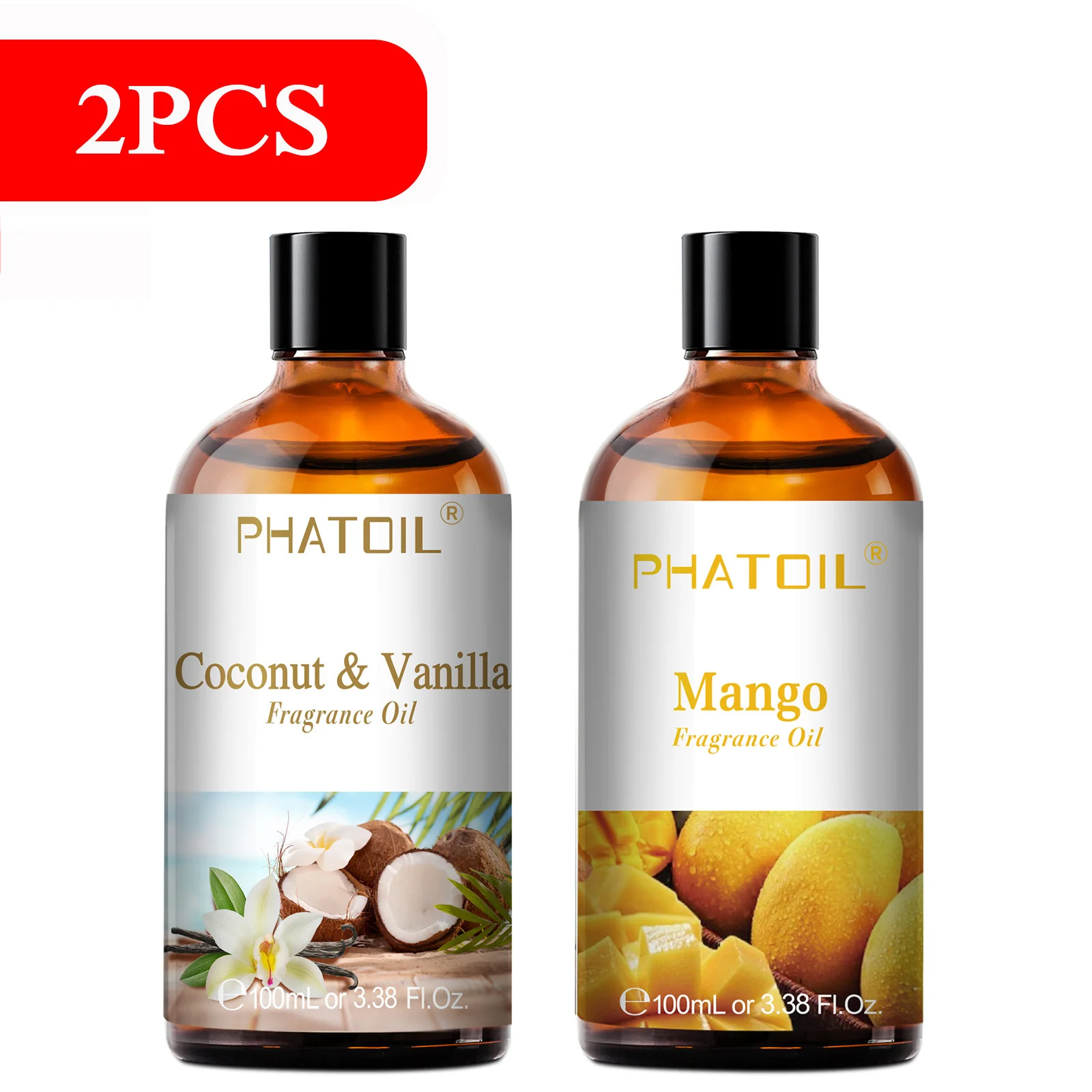 PHATOIL 100ml Aromatherapie Geurolie Kokosnoot & Vanille Aardbei Kers Citroen 1/2/3pcs Aroma olie Voor Diffuser Kaars Maken